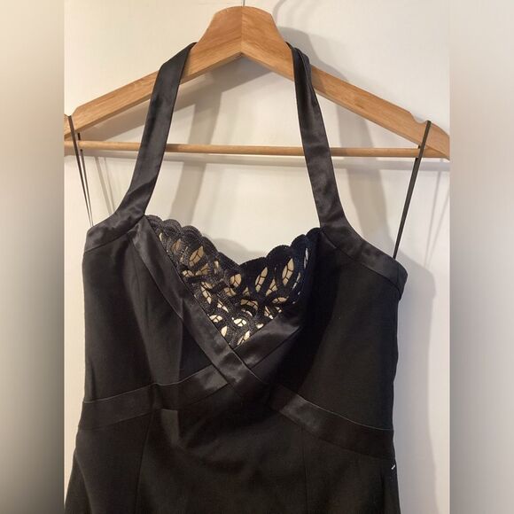 Escada Couture Black Halter Lace  Cocktail Formal Dress Size 2 US - Picture 6 of 16